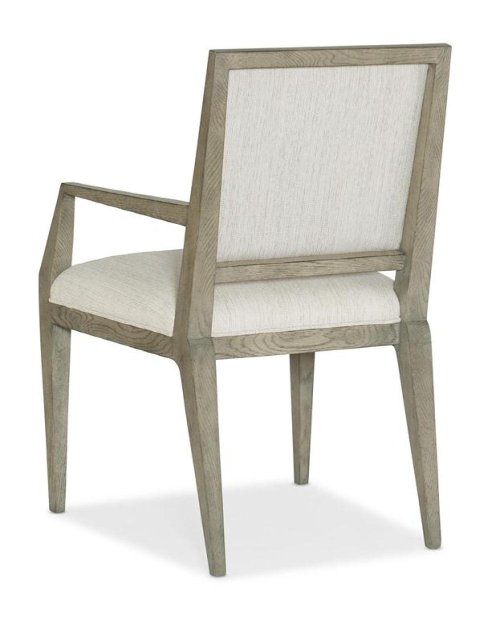 Smoked Gray & Neutral Upholstered Armchair Dining Chair