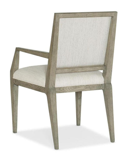 Smoked Gray & Neutral Upholstered Armchair Dining Chair