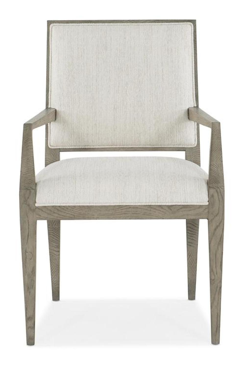 Smoked Gray & Neutral Upholstered Armchair Dining Chair