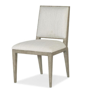 Smoked Gray & Neutral Upholstered Armless Dining Chair