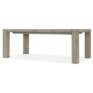 Smoked Gray Rectangle Extension Dining Table with One Leaf 82 to 106 inch