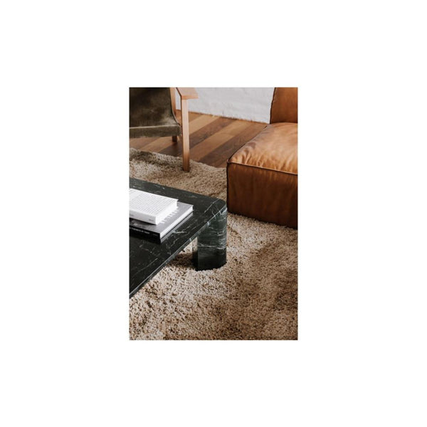 Solid Black Marine Marble Low Profile Square Coffee Table 35 inch
