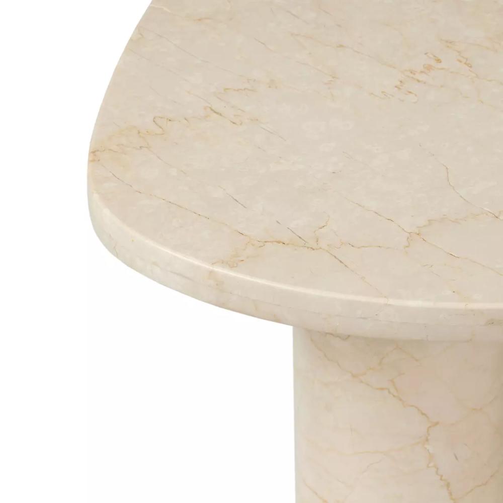 Solid Cream Marble Freeform Low Profile Nesting Coffee Table (Set of 2)