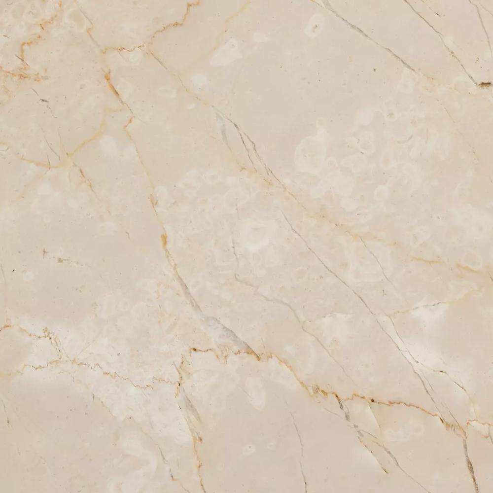 Solid Cream Marble Freeform Pillar Leg Low Profile Coffee Table 36 inch