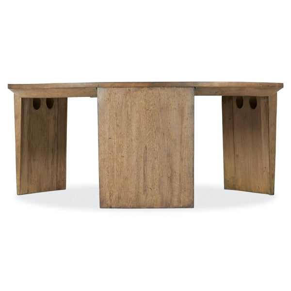 Solid Mindi Wood Three Leg Round Cocktail Table 42 inch