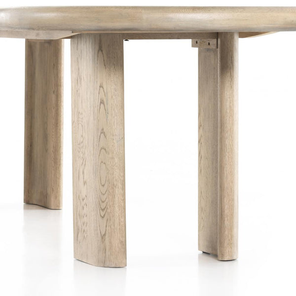 Solid Oak Oval Extension Dining Table Light Natural Finish 87 inch