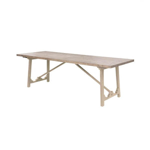 Solid Pine Wood Rectangle Dining Table Antique White Finish 94 inch