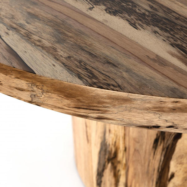 Spalted Primavera Wood Round Pedestal Dining Table 60 inchSpalted Primavera Wood Round Pedestal Dining Table 60 inch