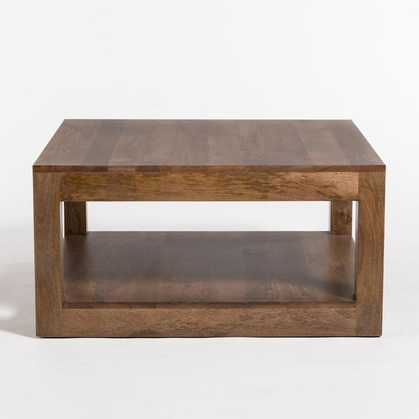 Square Mango Wood Coffee Table in Brindled Ash 36 inch