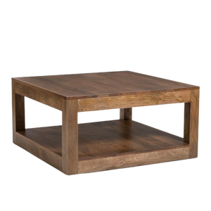 Square Mango Wood Coffee Table in Brindled Ash 36 inch