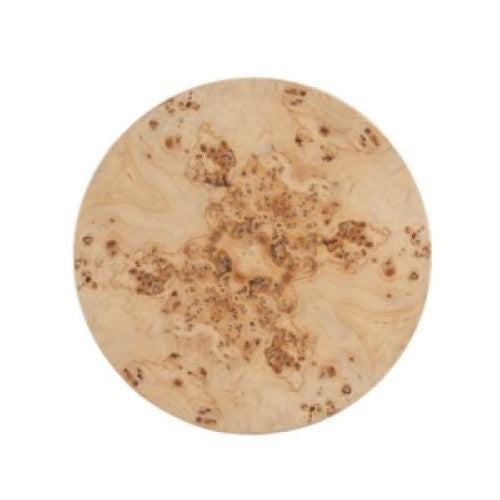 Stacked Circles Toasted Burl Wood Round Side Accent Table 17 inch