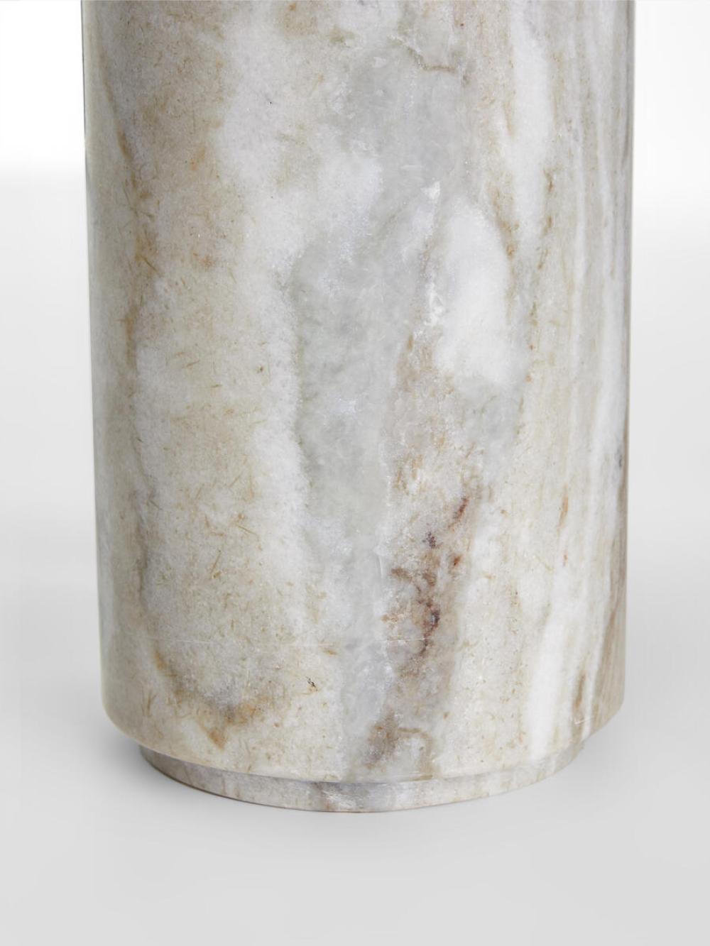 Terra Bianca Marble Three Leg Round Coffee Table 35 inch