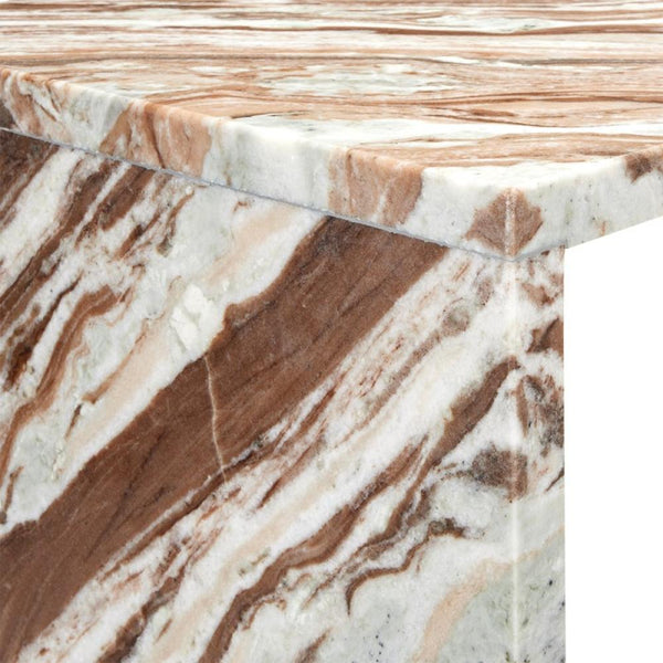 Toronto Brown Marble Waterfall Console Table 52 inch