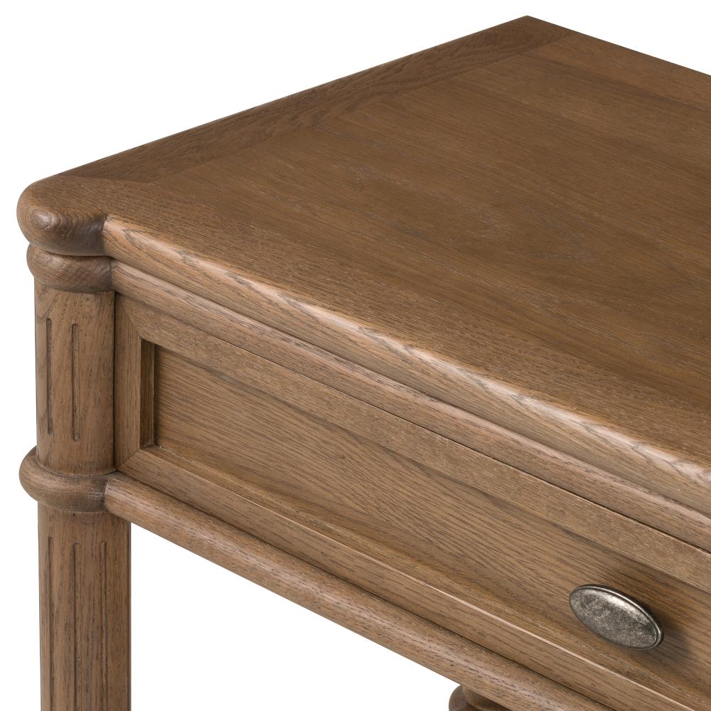 Traditional Brown Oak 1 Drawer Spindle Leg Nightstand 32 inch