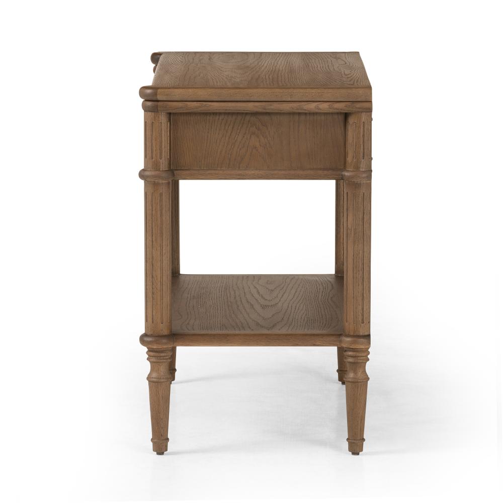 Traditional Brown Oak 1 Drawer Spindle Leg Nightstand 32 inch