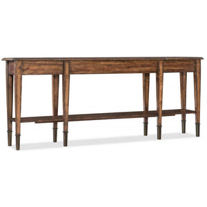 Traditional Long & Narrow Birch and Acacia Wood Brown Console Table 76 inch