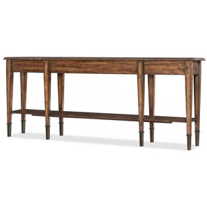 Traditional Long & Narrow Birch and Acacia Wood Brown Console Table 76 inch