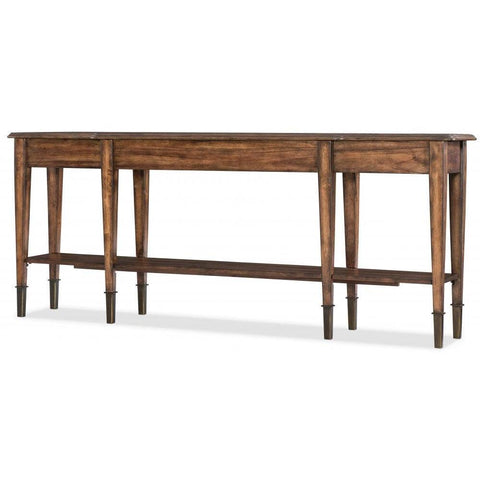 Traditional Long & Narrow Birch and Acacia Wood Brown Console Table 76 inch