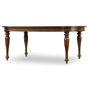 Traditional Turned Leg Oval Extension Dining Table 76 inch