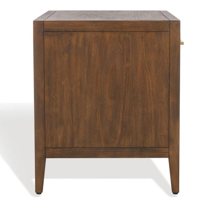 Transitional 1 Drawer Nightstand Brown Mahogany Veneer 26 inch