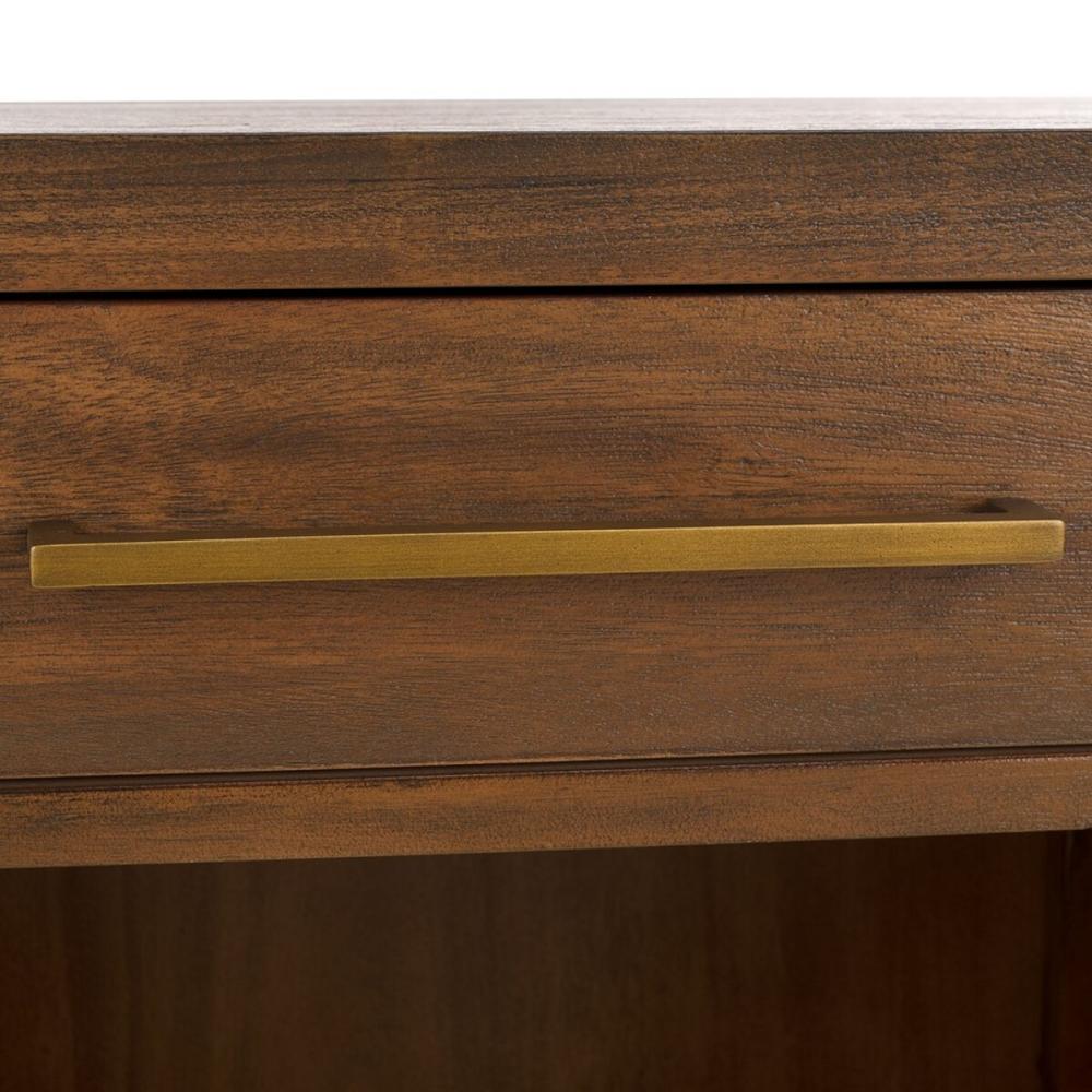 Transitional 1 Drawer Nightstand Brown Mahogany Veneer 26 inch