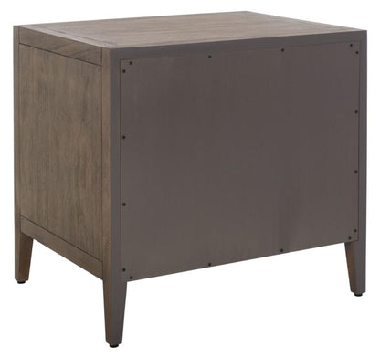 Transitional 1 Drawer Nightstand Light Brown Mahogany Veneer 26 inch