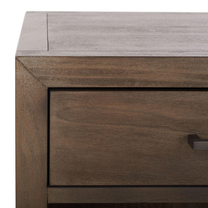 Transitional 1 Drawer Nightstand Light Brown Mahogany Veneer 26 inch