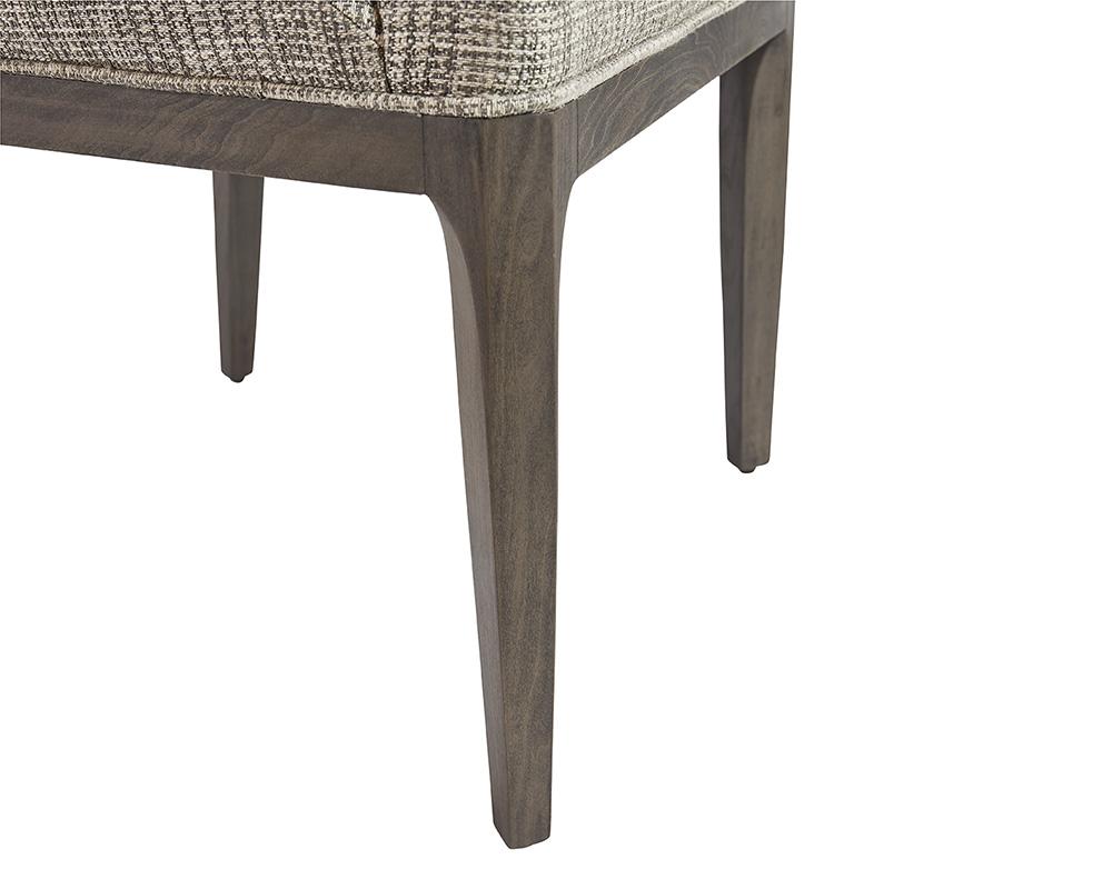 Transitional Light Gray Plaid Fabric & Solid Oak Wood Dining Chair