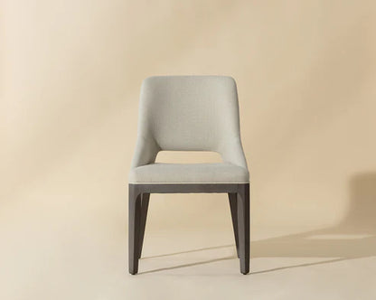 Transitional Neutral Cream Fabric & Solid Light Grey Oak Wood Dining Chair