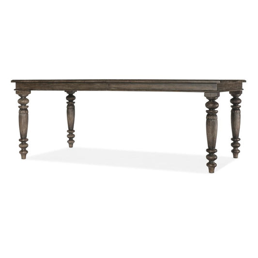 Traditional Turned Leg Rectangle Extension Dining Table 78 to 122 inch