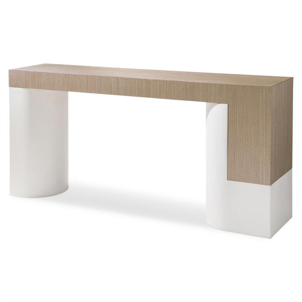 Two Tone Wood Modern Coastal Beach Console Table 64 inch