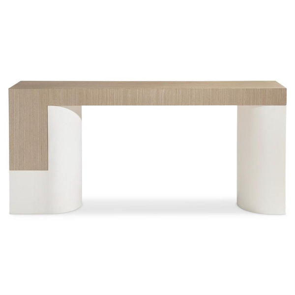 Two Tone Wood Modern Coastal Beach Console Table 64 inch