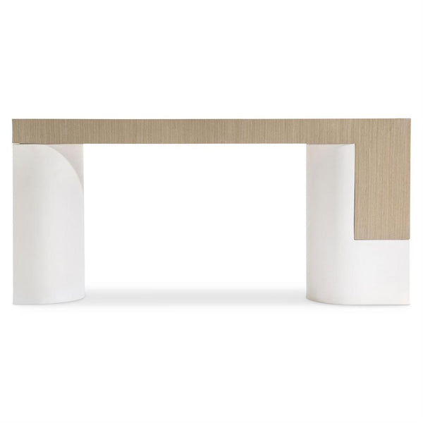 Two Tone Wood Modern Coastal Beach Console Table 64 inch