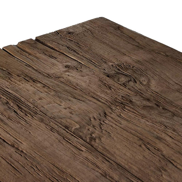 Wabi Sabi Inspired Rectangle Rustic Dining Table Alder Wood Smoked Brown Finish 94 inch