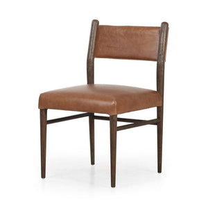 Warm Chestnut Leather & Solid Oak Dining Chair