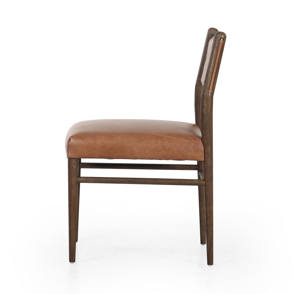 Warm Chestnut Leather & Solid Oak Dining Chair – SLATE CUSTOM