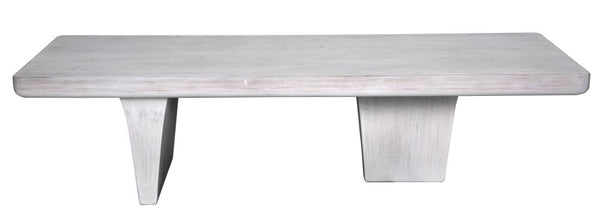 White Wash Mahogany Wood Rectangle Coffee Table 68 inch