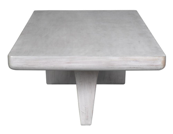 White Wash Mahogany Wood Rectangle Coffee Table 68 inch