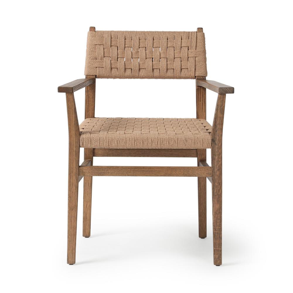 Woven Cord Rush Back Armchair Dining Chair Solid Oak Wood