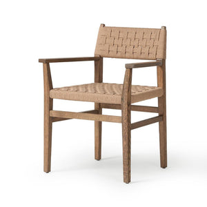 Woven Cord Rush Back Armchair Dining Chair Solid Oak Wood