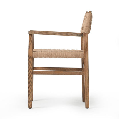 Woven Cord Rush Back Armchair Dining Chair Solid Oak Wood