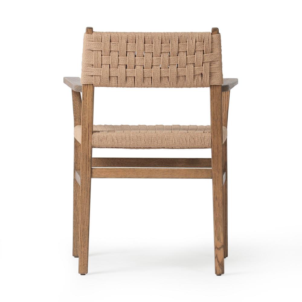 Woven Cord Rush Back Armchair Dining Chair Solid Oak Wood