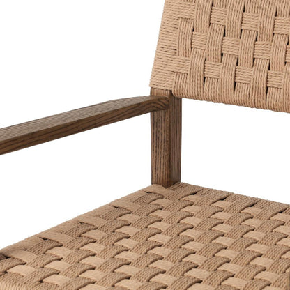 Woven Cord Rush Back Armchair Dining Chair Solid Oak Wood