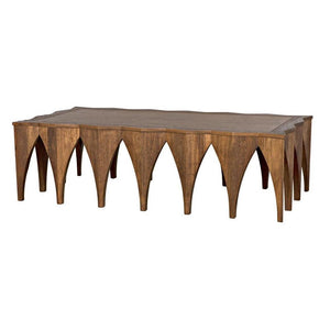 Zigzag Dark Walnut Wood Rectangle Coffee Table 62 inch