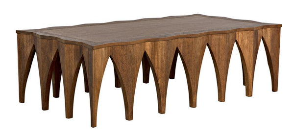 Zigzag Dark Walnut Wood Rectangle Coffee Table 62 inch