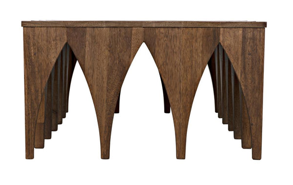 Zigzag Dark Walnut Wood Rectangle Coffee Table 62 inch