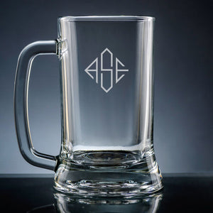 Diamond Monogram Beer Mugs (Set of 4)