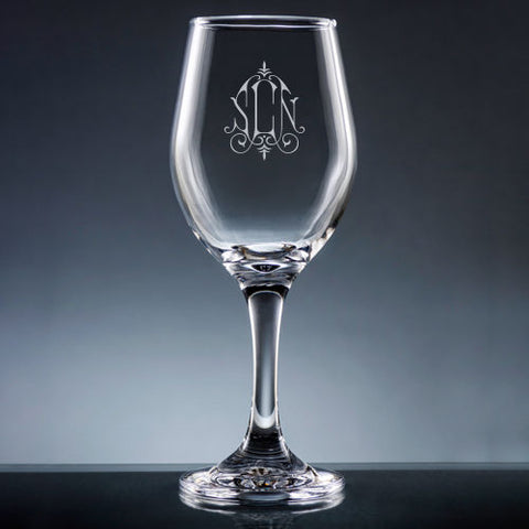 Fancy Monogram Wine Glasses (Set of 6)