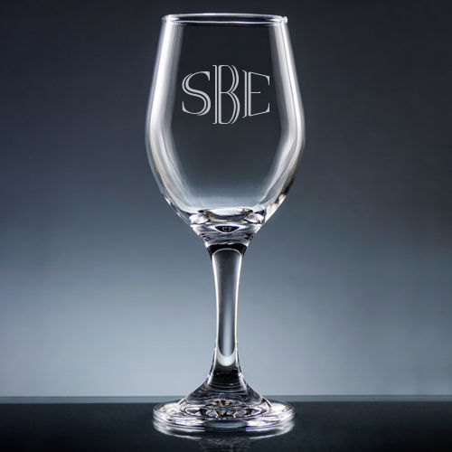 Classic Block Monogram Wine Glasses (Set of 6)