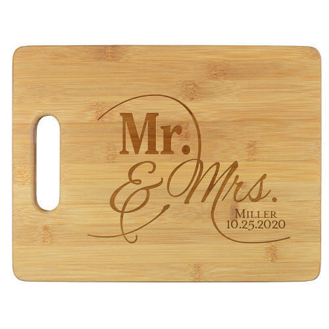 Mr. & Mrs. Personalized Wood Serving Board